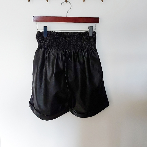 NWT | VEGAN LEATHER SHORTS - Picture 2 of 5